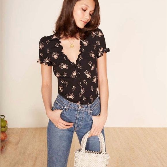 Reformation button up  floral blouse  NWT - Picture 1 of 7